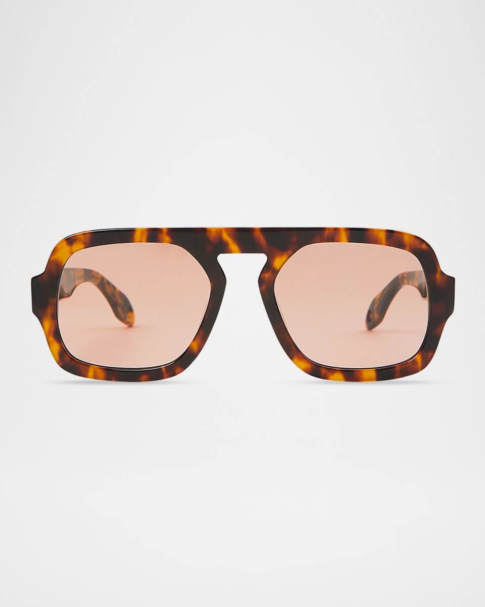 Jane Tortoise Acetate Aviator Sunglasses